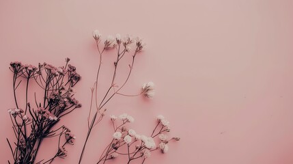 Pink Background with Side Flowers - an elegant and romantic floral display. The soft pink tones complement the flowers, adding a touch of charm and sophistication.