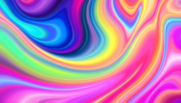 Holographic Neon background, Colorful psychedelic Abstract. Pastel color waves for the Background. Soft holographic pastel unicorn background. Vibrant and fluid visual effect Background
