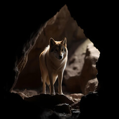 wolf in the night cave