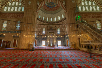Interior of the Selimiye Mosque. The UNESCO World Heritage Site Of The Selimiye Mosque, Built By...
