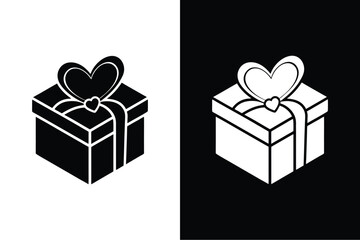 Love Wrapped Up. Valentine’s Day Gift Box Pictogram Icon