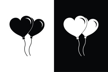 Sky High Romance. Valentine’s Day Heart Balloon Vector