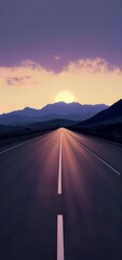 Highway at Sunset - A Journey into the Unknown