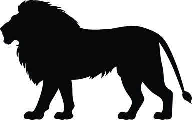 Obraz premium Vector illustration of silhouette of lion. Generative ai
