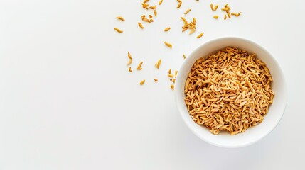 Instant Noodles on a White Background - A Tempting and Convenient Food Display. The Colorful and Enticing Instant Noodles on the Plain White Background, with Their Rich Flavors and Varied Textures