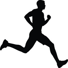 Vector illustration of silhouette of a man running. Generative ai