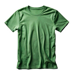 Green color classic t-shirt  transparent background