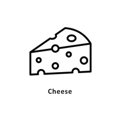 Cheese Vector Outline Icon. Eps 10 file