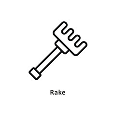 Rake Vector Outline Icon. Eps 10 file