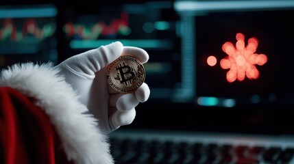 Santa's bitcoin gift exchange event digital workshop festive season virtual space innovative concept