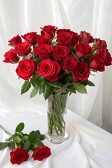 Red Roses  Vase - Elegant Floral Decoration and Photography
