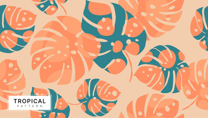 vector seamless pattern, tropical Colocasia leaves, abstracts pattern background  design © OurVibesStudio