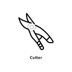 Cutter Vector Outline Icon. Eps 10 file