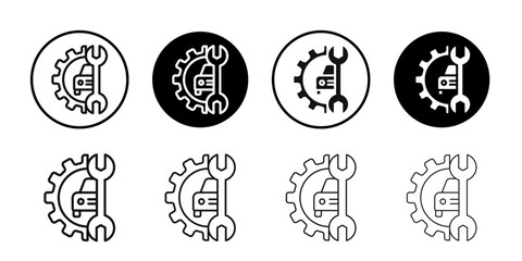 Car mechanic icon Black and white outline vector