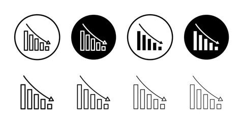 Chat arrow down icon Black and white outline vector