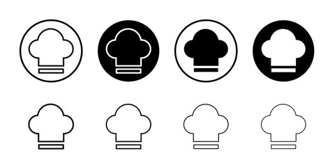 Chef hat icon Black and white outline vector