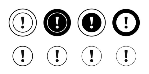 Exclamation interface icon Black and white outline vector