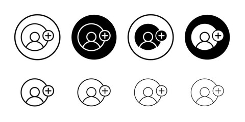 Following icon Black and white outline vector