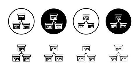 Franchise icon Black and white outline vector