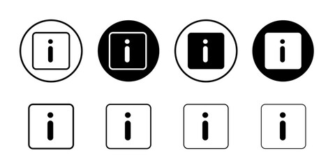 Info icon Black and white outline vector