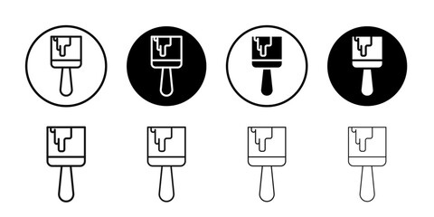 Paint brush icon Black and white outline vector