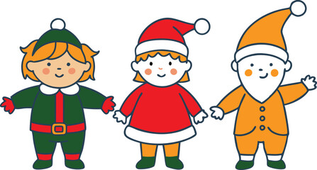 Christmas Elf, Santa, and Gnome Kids Festive Holiday Cheer