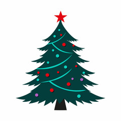 Merry Christmas Tree color image for illustration.