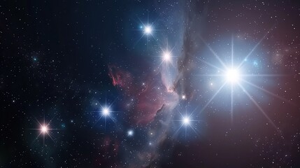 Space Background with Realistic Nebulae and Stars - a breathtaking cosmic visual. The vivid depiction of nebulae and twinkling stars creates a mesmerizing and immersive celestial scene.