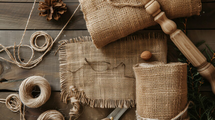 a piece of burlap with fringe