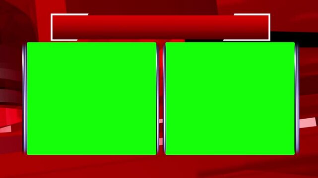 Red theme two window news graphics jacket in green screen 2