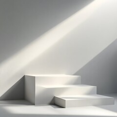 Fototapeta premium Dynamic podium showcase in minimalist background product display modern environment creative viewpoint
