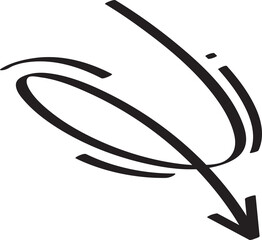 Turn Down Doodle Arrow