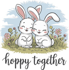 easter bunny with eggs