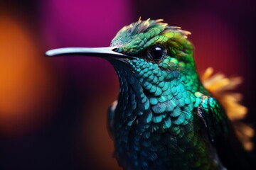 Obraz premium Hummingbird Radiance with Green Accents and Vibrant Art Design