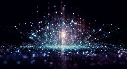 Dynamic quantum data visualization with glowing particles