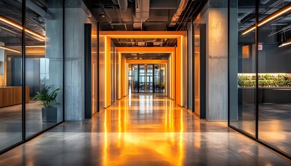 Fototapeta premium Visual insights on innovative leadership in clean tech for urban office environments