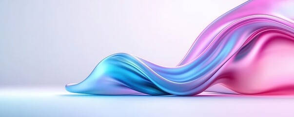 A smooth, flowing fabric in vibrant pink and blue hues, creating a serene and modern aesthetic against a light background.