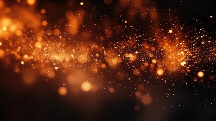 Obraz premium Glittering fire embers particles on a dark background creating a mesmerizing abstract motion of sparks and light effects