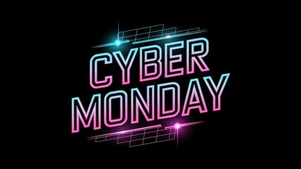 Cyber Monday Text Effect Web Banner Design on a dark background 