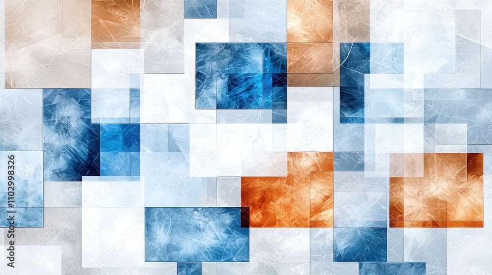 Poster exploring contemporary squares design with transparency overlay in the arctic a visual journey into 