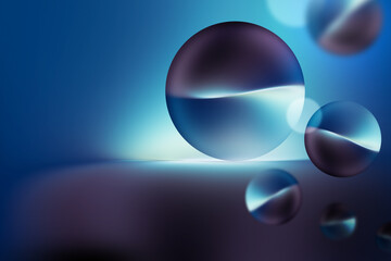 Abstract modern geometric circle soft light gradient blue background for Graphic business hitech technology digital design illustration web template backdrop desktop wallpaper bubbles banner