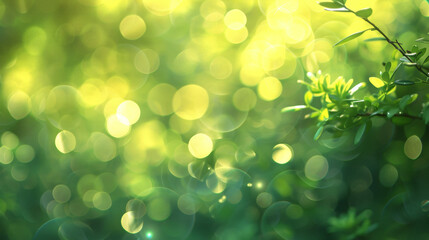 Dreamy Green Bokeh Background