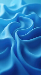 Obraz premium Macro view of abstract blue wavy cloth in ripple form