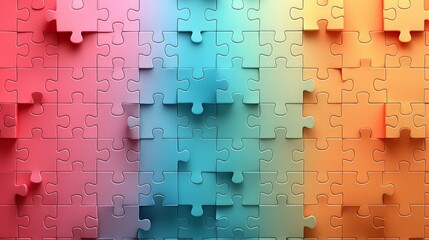 Puzzle Piece with Glossy Multicolor Finish Representing Interconnection