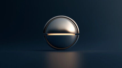 sleek, modern 3D business icon with a minimalist design, incorporating a professional corporate logo in the center. 