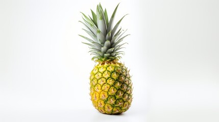 Fresh pineapple isolated on white background showcasing its vibrant colors and tropical appeal for culinary and design uses