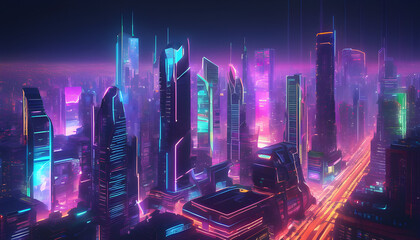 Futuristic Digital Cityscape