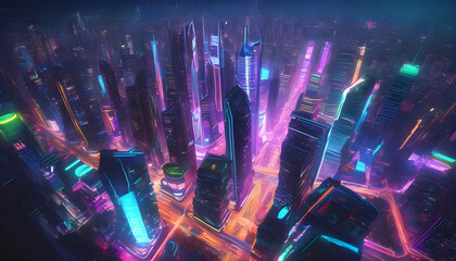 Futuristic Digital Cityscape