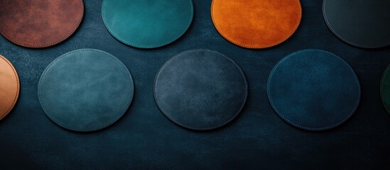 Leather mousepads in diverse colors showcasing design aesthetics and ergonomic concepts from an overhead perspective