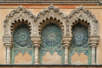 Obraz premium Intricate Tile Fountain Under Midday Sunlight